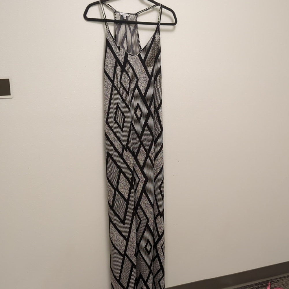 Chic White Birch Chevron Maxi Dress - Elegant - Eye-Catching -